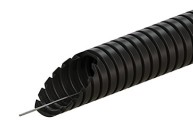Труба ПВХ гибкая гофрированная легкая диаметром 50мм с зондом, серия FL, цвет чёрный