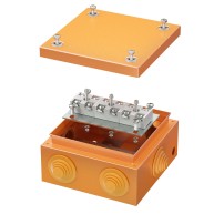Коробка стальная FS с кабельными вводами и клеммниками, IP55, 150х150х80 мм, 6р, 450V, 32A, 10 кв.мм, нержавеющий контакт