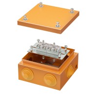 Коробка стальная FS с кабельными вводами и клеммниками, IP55, 150х150х80 мм, 4р, 450V, 32A, 10 кв.мм, нержавеющий контакт