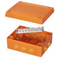 Коробка пластиковая FS с кабельными вводами и клеммниками, IP55, 150х110х70 мм, 12р, 450V, 6A, 4 кв.мм