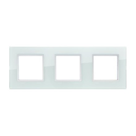 Рамки из натуральных материалов 3 постовые (белое стекло)