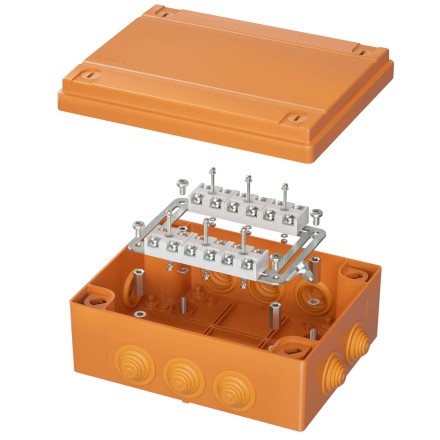Коробка пластиковая FS с кабельными вводами и клеммниками, IP55, 240х190х90 мм, 12р, 450V, 32A, 10 кв.мм