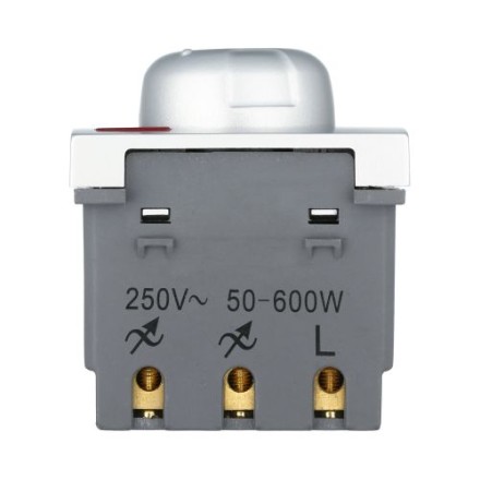 Светорегулятор 600Вт со световой индикацией (серебристый металлик)