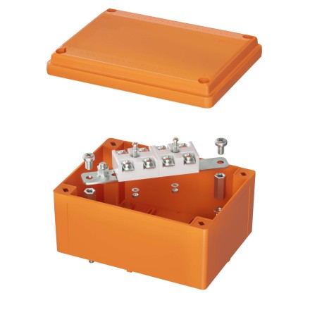 Коробка пластиковая FS с гладкими стенками и клеммниками, IP56, 150х110х70 мм, 4р, 450V, 32A, 10 кв.мм, нержавеющий контакт