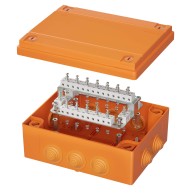 Коробка пластиковая FS с кабельными вводами и клеммниками, IP55, 240х190х90 мм, 40р, 450V, 6A, 4 кв.мм