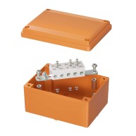 Коробка пластиковая FS с гладкими стенками и клеммниками, IP56, 150х110х70 мм, 5р, 450V, 30A, 16 кв.мм