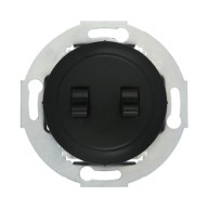 Переключатель двухрычажковый (проходной выключатель) (чёрный)