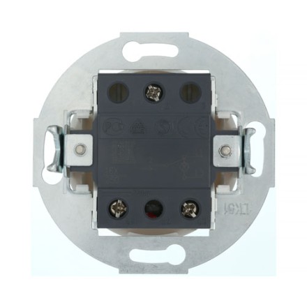 Переключатель рычажковый (проходной выключатель) с индикатором (чёрный)