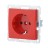 Розетка с заземляющими контактами без защитных шторок (красная)