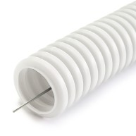 Труба HFR ПНД гофрированная легкая диаметр 20 мм с зондом, упаковка 100м, без галогена, трудногорючая