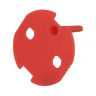 Розетка с заземляющими контактами, с защитными шторками, под углом 45 градусов, с ключом (красная)
