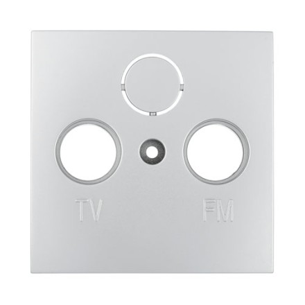 Декоративная накладка розетки TV+FM+SAT 2(3) (серебристый металлик)