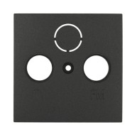 Декоративная накладка розетки TV+FM+SAT 2(3) (чёрный бархат)