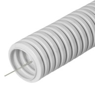 Труба ПНД-FRUF гофрированная легкая диаметр 16 мм с зондом, упаковка 100м, без галогена, трудногорючая, атмосферостойкая