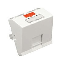 Накладка информационной розетки, 45x45мм, RJ, 1 вход наклонный, цвет белый